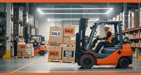 Alquiler de carretillas elevadoras para picos de demanda como el Black Friday